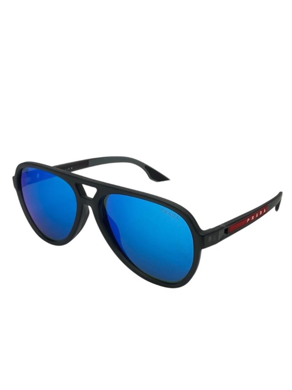Prada Sports Sunglasses Eyewear Pilot Mirror Lens PS Acetate Matte Black